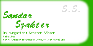 sandor szakter business card